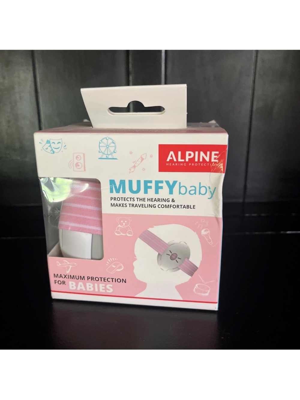 Alpine Baby Ear Muffs - White and Pink Packaging